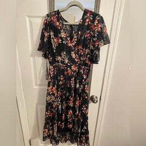 Navy Blue Floral Calvin Klein Dress